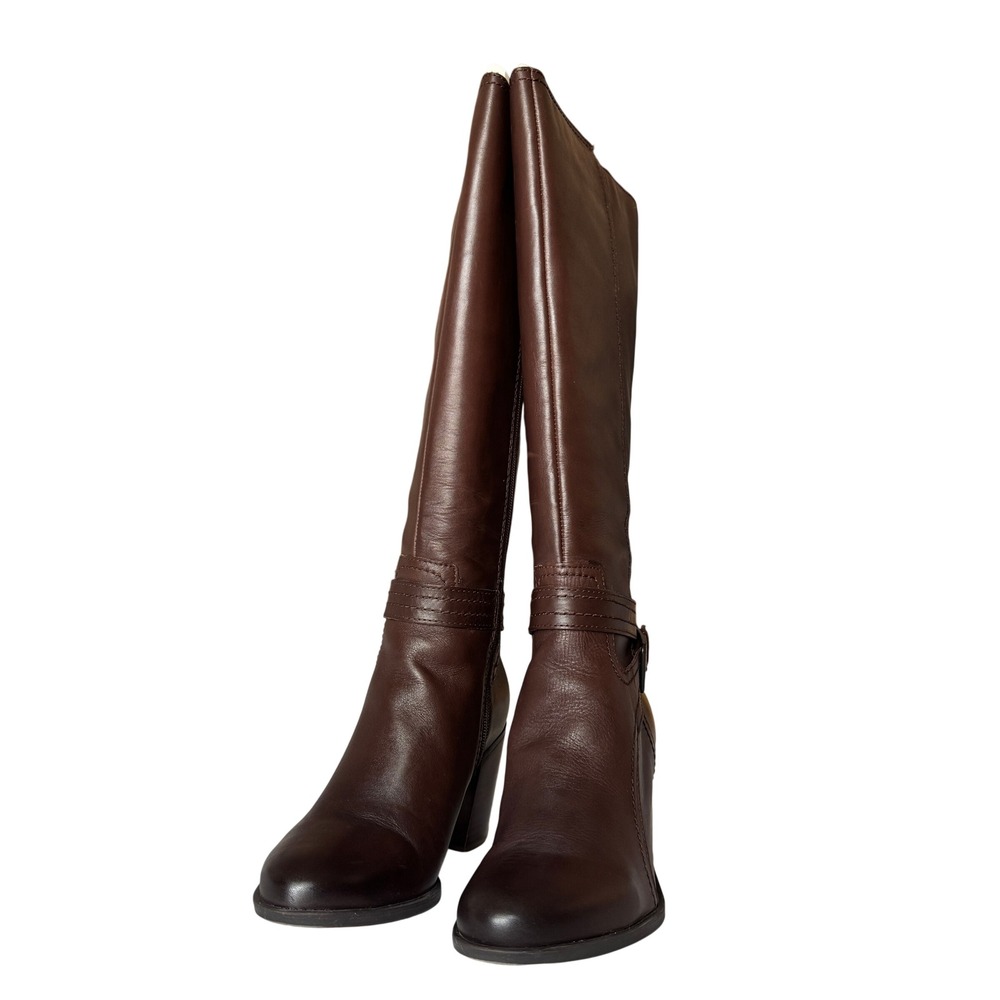 Naturalizer Kelsey Wide Calf Riding Boots 7.5W Leather Dark Brown Equestrian - Picture 4 of 13